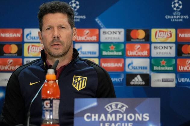 09.05.2017, Estadio Vicente Calderon, Madrid, ESP, UEFA CL, Atletico Madrid vs Real Madrid, Halbfinale, Rueckspiel, Pressekonferenz, im Bild Atletico Madrid manager Diego Simeone Atletico Madrid manager Diego Simeone during Pressconference before the UEFA Champions League semi final, 2nd leg match between Atletico Madrid and Real Madrid at the Estadio Vicente Calderon in Madrid, Spain on 2017 05 09. Madrid EP_FIL