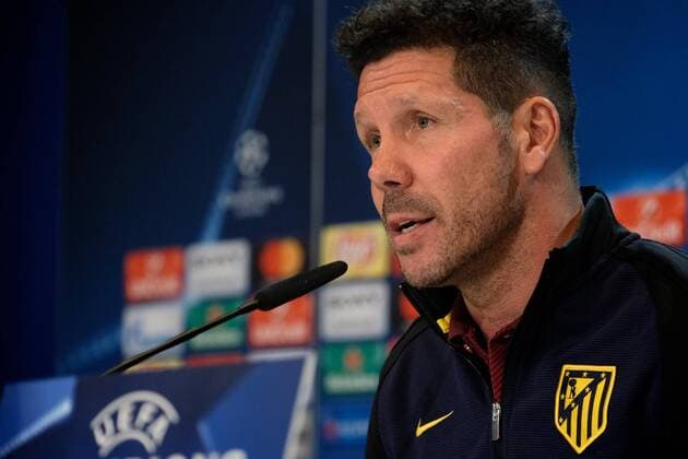 09.05.2017, Estadio Vicente Calderon, Madrid, ESP, UEFA CL, Atletico Madrid vs Real Madrid, Halbfinale, Rueckspiel, Pressekonferenz, im Bild Atletico Madrid manager Diego Simeone Atletico Madrid manager Diego Simeone during Pressconference before the UEFA Champions League semi final, 2nd leg match between Atletico Madrid and Real Madrid at the Estadio Vicente Calderon in Madrid, Spain on 2017 05 09. Madrid EP_FIL