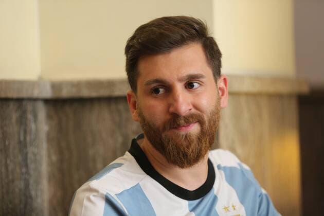 Reza Parastesh is an Iranian young man who has been very popular and famous these days due to his resemblance to Argentina professional footballer Lionel Messi.  Copyright: xMohammadxKhodabakhshx