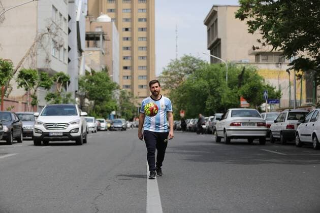 Reza Parastesh is an Iranian young man who has been very popular and famous these days due to his resemblance to Argentina professional footballer Lionel Messi.  Copyright: xMohammadxKhodabakhshx