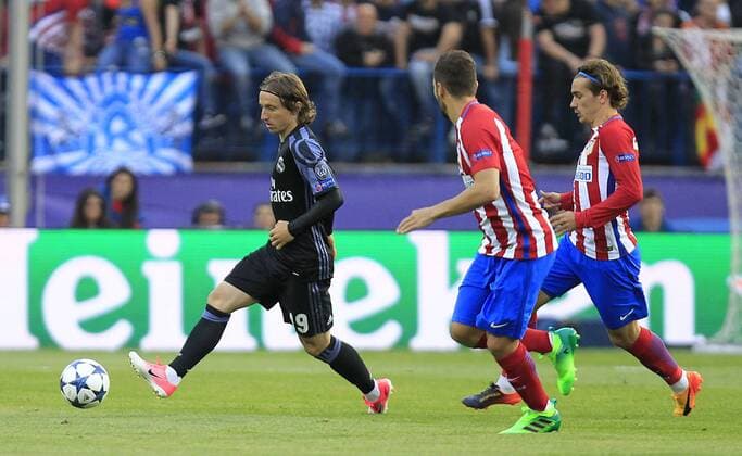 Soccer match between Atletico de Madrid and Real Madrid of second round of semifinals of Champions League 2016 2017, held at the Vicente Calderon stadium, in Madrid, May 10, 2017. (Photo: J. Luis Cuesta 261 Cordon Press). Luca Modric  xJosexLuisxCuestax xx