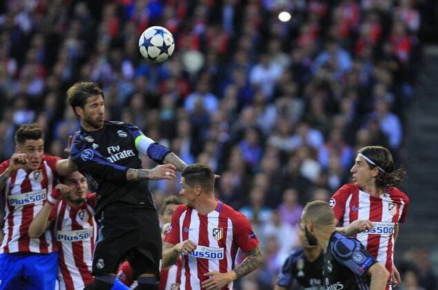 Fußball, CL, Atletico Madrid - Real Madrid Soccer match between Atletico de Madrid and Real Madrid of second round of semifinals of Champions League 2016 2017, held at the Vicente Calderon stadium, in Madrid, May 10, 2017. (Photo: J. Luis Cuesta 261 Cordon Press). Sergio Ramos  xJosexLuisxCuestax xx