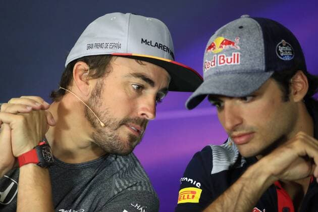 May 11th 2017, FIA Formula 1 Grand Prix of Spain, Arrival and driver inspection day; Fernando Alonso - McLaren Honda and Carlos Sainz - Scuderia Toro Rosso xLeannexBoonx  ActionPlus11877966