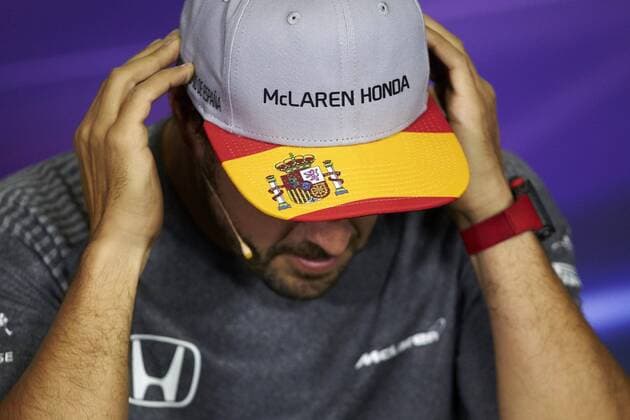 Spanish Formula One driver Fernando Alonso of McLaren attends a press conference PK Pressekonferenz at the the Formula One Grand Prix of Spain, in Montmelo, Catalonia, Spain 11 May of 2017. The 2017 Formula One Grand Prix of Spain will take place on 14 May 2017 at the Circuit de Barcelona-Catalunya. PRESS CONFERENCE !ACHTUNG: NUR REDAKTIONELLE NUTZUNG!  Copyright: xALEJANDROxGARCIAx 20170511-636301206121811168