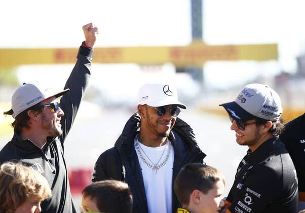 Motorsports: FIA Formula One World Championship WM Weltmeisterschaft 2017, Grand Prix of Spain, 14 Fernando Alonso (ESP, McLaren Honda), 44 Lewis Hamilton (GBR, Mercedes AMG Petronas F1 Team), 11 Sergio Perez (MEX, Sahara Force India F1 Team), Barcelona Spain xHOCHxZWEIx