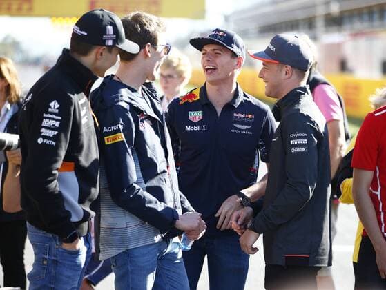 Motorsports: FIA Formula One World Championship WM Weltmeisterschaft 2017, Grand Prix of Spain, 31 Esteban Ocon (FRA, Sahara Force India F1 Team), 26 Daniil Kvyat (RUS, Scuderia Toro Rosso), 33 Max Verstappen (NLD, Red Bull Racing), 2 Stoffel Vandoorne (BEL, McLaren Honda), Barcelona Spain xHOCHxZWEIx