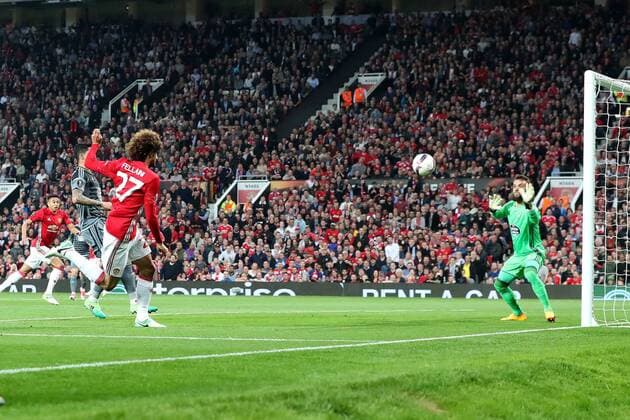 Football - 2016 2017 UEFA Europa League - Semi-Final, Second Leg: Manchester United ManU 1 vs. Celta Vigo 0 Marouane Fellaini of Manchester United scores his sides first goal COLORSPORT LYNNE CAMERON 