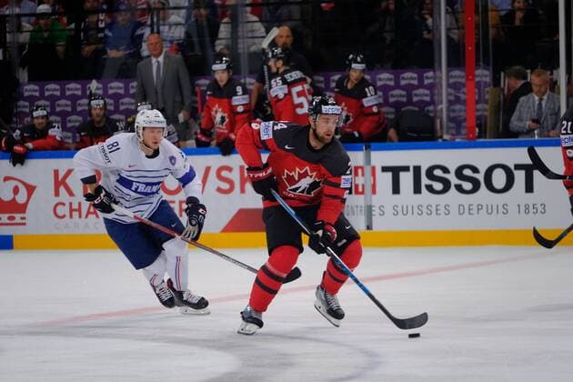 May 11, 2017 - Paris, France - Defender DE HAAN CALVIN of the Canada team during the match against France for the IIHF 2017 World Ice hockey Eishockey Championship, at the AccorHotels Arena in Paris France Canada beat France 3-2 2017 IIHF Ice Hockey World Championship WM Weltmeisterschaft - Canada 3-2 France - ZUMAp119 20170511_zaf_p119_032 Copyright: xPierrexSteveninx