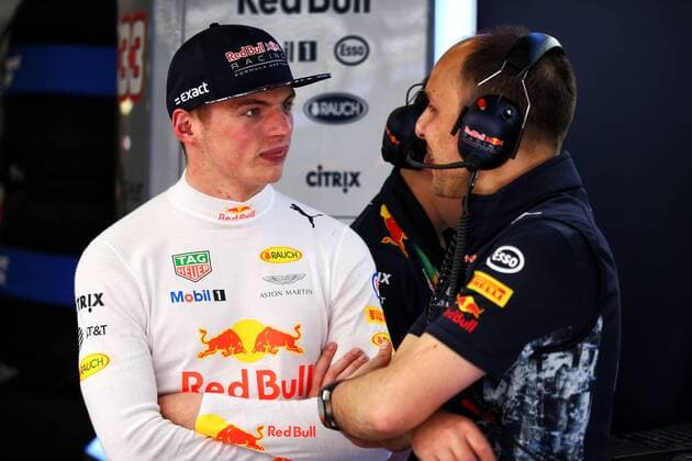 Spanish Grand Prix, Barcelona 11 - 14 May 2017 (L to R): Max Verstappen (NLD) Red Bull Racing with Gianpiero Lambiase (ITA) Red Bull Racing Engineer. 12.05.2017. 
