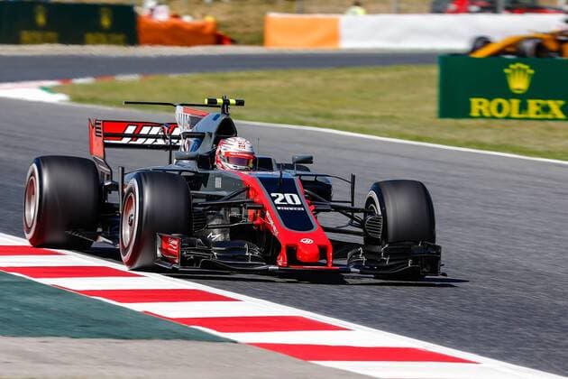 May 12, 2017 - Barcelona, Spain - Kevin Magnussen, team Haas during the Formula One GP of Spain 2017 celebrated at Circuit Barcelona Catalunuya on 12th May 2017 in Barcelona, Spain. (Credit: NurPhoto) Spanish F1 Grand Prix - Practice  - ZUMAn230 20170512_zaa_n230_053 Copyright: xUrbanandsportx