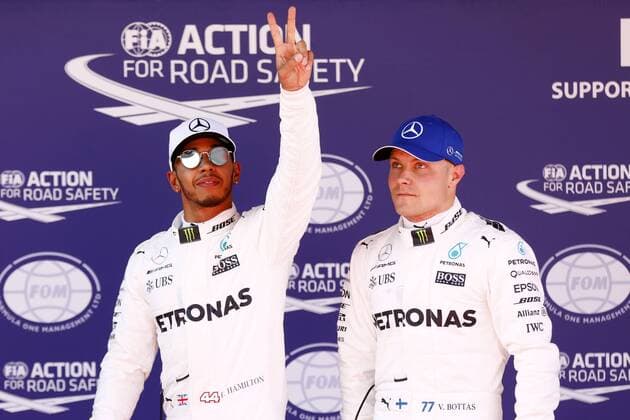 Motorsports: FIA Formula One World Championship WM Weltmeisterschaft 2017, Grand Prix of Spain, 44 Lewis Hamilton (GBR, Mercedes AMG Petronas F1 Team), 77 Valtteri Bottas (FIN, Mercedes AMG Petronas F1 Team), Barcelona Spain xHOCHxZWEIx
