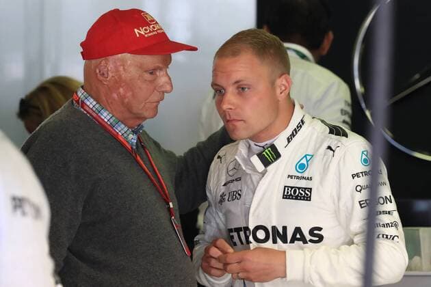 May 13th 2017, Circuit de Barcelona, Catalunya, Spain; Spanish Formula One Grand Prix, qualifying sessions; Valtteri Bottas - Mercedes AMG Petronas F1 W08 EQ Energy+ talking with Niki Lauda xLeannexBoonx  ActionPlus11878829