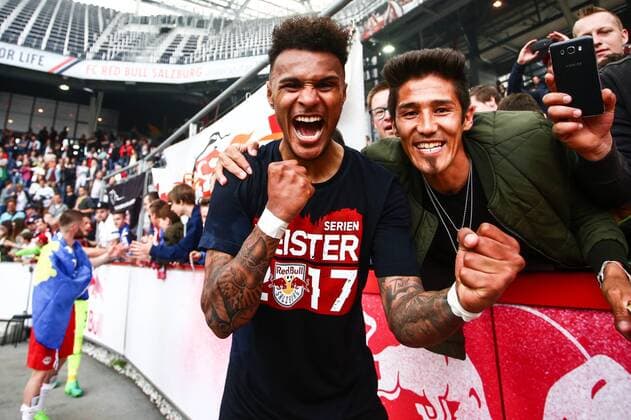 SOCCER - BL, RBS vs Rapid SALZBURG,AUSTRIA,13.MAY.17 - SOCCER - tipico Bundesliga, Red Bull Salzburg vs SK Rapid Wien. Image shows Valentino Lazaro (RBS). GEPAxpictures xFelixxRoittner