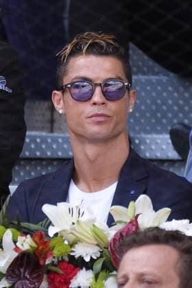 May 13, 2017 - Madrid, Spain - Real Madrid s Portuguese forward Cristiano Ronaldo attends the semi final match beetwen Serbian Novak Djokovic and Spanish Rafa Nadal at the Mutua Madrid Open tennis tournament held at the Magic Box in Madrid, Spain, 13 May 2017. Cristiano Ronaldo at Mutua Madrid Open - Day Eight  - ZUMAn230 20170513_zaa_n230_428 Copyright: xOscarxGonzalezx