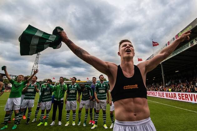 Rick van Drongelen of Sparta Rotterdamduring the Dutch Eredivisie match between Go Ahead Eagles and Sparta Rotterdam at The Adelaarshorst on April 22, 2017 in Deventer, The Netherlands Go Ahead Eagles v Sparta Rotterdam Dutch Eredivisie 2016 2017 xVIxGerritxvanxKeulenxIVx 7792317
