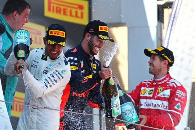 Spanish Grand Prix, Barcelona 11 - 14 May 2017 Lewis Hamilton (GBR) Mercedes AMG F1 and Daniel Ricciardo (AUS) Red Bull Racing 14.05.2017. 