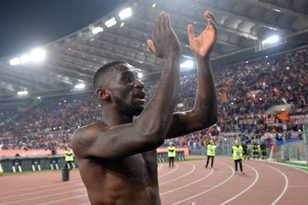 Fußball, AS Rom - Juventus Turin Antonio Rudiger Roma Esultanza Celebration Roma 14-05-2017 Stadio Olimpico Football Calcio Serie A 2016 2017 AS Roma - Juventus Foto Andrea Staccioli Insidefoto AndreaxStaccioli