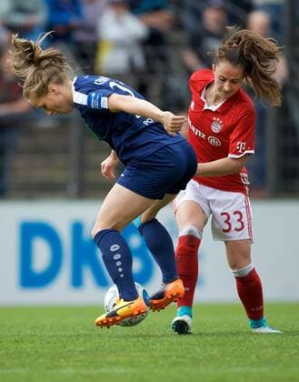 Fussball Frauen 1.Bundesliga 14.05.2017 21 Spieltag Potsdam Karl Liebknecht Stadion 1 FFC Turbine Potsdam geg FC Bayern Muenchen ( München )0 : 4 Tabea KEMME 21 Turbine geg Sara DAEBRITZ ( DÄBRITZ ) 33 FCB