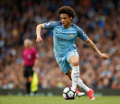 Leroy Sane of Manchester City during the English Premier League match at the Etihad Stadium, Manchester. Picture date: May 16th 2017. Pic credit should read: Simon Bellis Sportimage EDITORIAL USE ONLY. No use with unauthorised audio, video, data, fixture lists, club league logos or live services. Online in-match use limited to 120 images, no video emulation. No use in betting, games or single club league player publications.