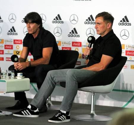 17.05.2017 Frankfurt am Main, DFB Zentrale Bekanntgabe der Aufgebote zum FIFA Confederations Cup sowie zur UEFA U 21-Europameisterschaft Trainer Joachim Löw A-Deutsche Nationalmannschaft und Stefan Kuntz Trainer U21 U 21 Deutsche Nationalmannschaft