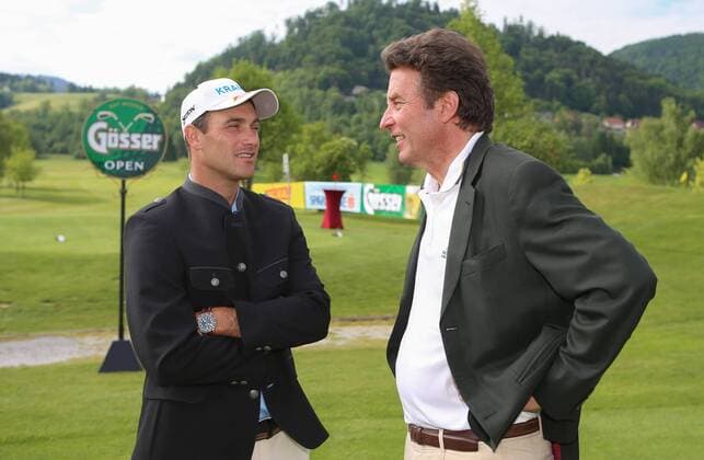 GOLF - Goesser Open MARIA LANKOWITZ,AUSTRIA,17.MAY.17 - GOLF - Goesser Open, ProAm, GC Erzherzog Johann. Image shows Florian Fritsch (GER) and Johannes Goess-Saurau. GEPAxpictures xChristianxWalgram