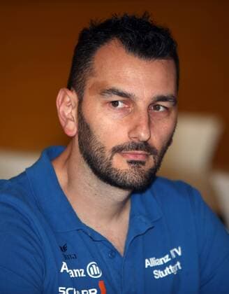 Allianz MTV Stuttgart Pressekonferenz Deutschland, Stuttgart, 18.05.2017, Volleyball, 1. Bundesliga Frauen, Allianz MTV Stuttgart, Pressekonferenz: Giannis Athanasopoulos (Trainer).