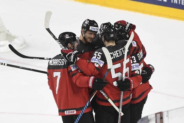 IIHF Eishockey-WM 2017 Canada - Germany on 17.05.2017 at Lanxess Arena in Cologne Torjubel der Kanadier nach dem 2:0 wd