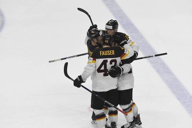 IIHF Eishockey-WM 2017 Canada - Germany on 17.05.2017 at Lanxess Arena in Cologne Torjubel der Deutschen nach dem 1:2 wd