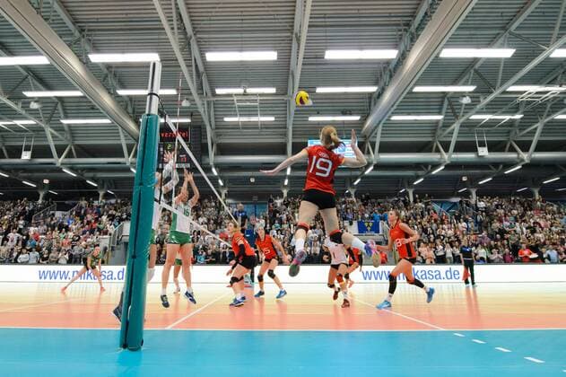 19.05.2017, Sporthalle Berg Fidel, Muenster Volleyball, Länderspiel Laenderspiel, Deutschland vs. Ungarn Angriff Tanja Großer Grosser ( 19 GER)