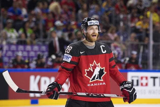 170520 Kanadas Claude Giroux i semifinalen mellan Kanada och Ryssland under ishockey-VM den 20 maj 2017 i Köln.  Copyright: JOELxMARKLUND BB170520JM028