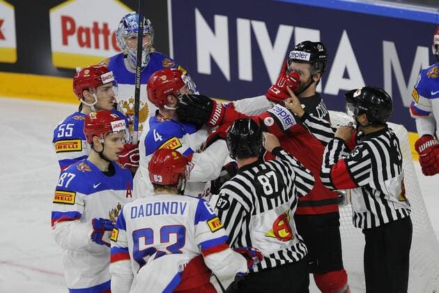 IIHF WM 2017, Kanada - Russland, 20.05.2017 Andrei Vasilevsky (Russland, 88); Vadim Shipachyov (Russland, 87); IIHF WM 2017, Kanada - Russland am 20.05.2017 in der Lanxess-Arena in Koeln (Deutschland). xadx
