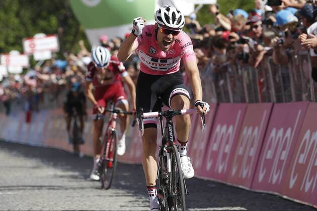 Dutch Tom Dumoulin of Team Sunweb pictured in action during the fourteenth stage of the Giro 2017 cycling tour, 131 km from Castellania to Oropa, Italy, Saturday 20 May 2017. YUZURUxSUNADA  x05099686x