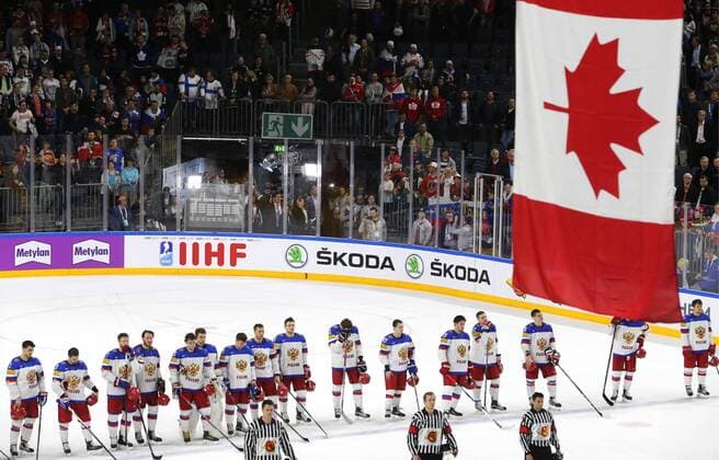COLOGNE, GERMANY - MAY 20, 2017: Russian players after their 2017 IIHF Ice hockey Eishockey World Championship WM Weltmeisterschaft semifinal match against Canada at Lanxess Arena; Canada won 4-2. Alexander Demianchuk TASS  TS04F723