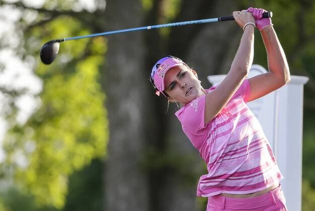 May 20, 2017: Lexi Thompson tees off on the 18th hole during the third round of the Kingsmill Championship on the Kingsmill Resort River Course in Williamsburg, Virginia. CSM LPGA Golf Damen 2017: Kingsmill Championship MAY 20 - ZUMAc04_ 20170520_zaf_c04_081 Copyright: xJustinxCooperx