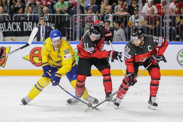 vl. Gabriel Landeskog (SWE), Travis Konecny (CAN), Claude Giroux (CAN), Kanada - Schweden Koeln Copyright: xHorn xEibner-Pressefotox EP_BHN