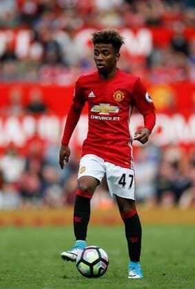 Angel Gomes of Manchester United ManU during the English Premier League match at the Old Trafford Stadium, Manchester. Picture date: May 21st 2017. Pic credit should read: Simon Bellis Sportimage EDITORIAL USE ONLY. No use with unauthorised audio, video, data, fixture lists, club league logos or live services. Online in-match use limited to 120 images, no video emulation. No use in betting, games or single club league player publications.