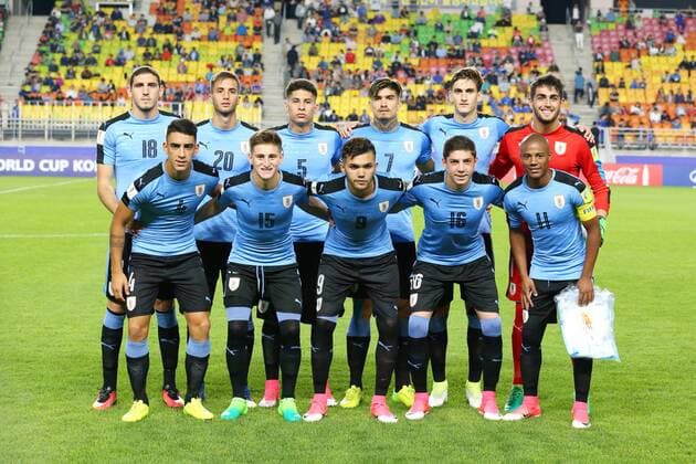 U-20 Uruguay team group Mannschaftsbild Totale line-up (URU), MAY 21, 2017 - Football Soccer : 2017 FIFA U-20 Wolrd Cup Group D match between Italy 0-1 Uruguay at Suwon World Cup Stadium in Suwon, South Korea. Noxthirdxpartyxsales  (ipha038026)