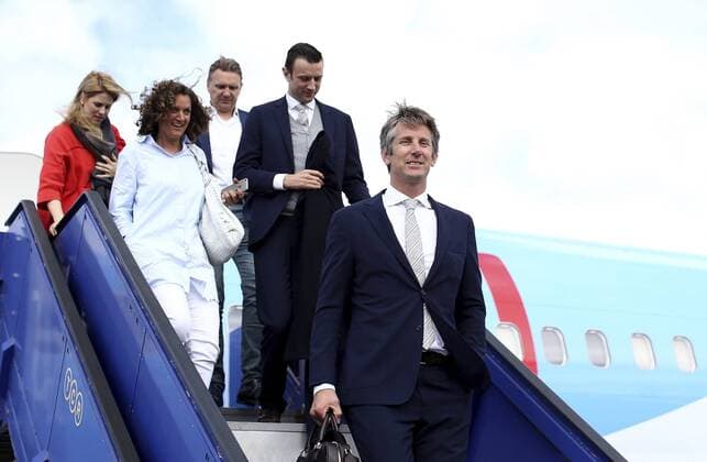 Previews - UEFA Europa League Final 170523 STOCKHOLM, SWEDEN - MAY 23: Edwin van der Sar arrives with the Ajax team ahead of the UEFA Europa League Final between Ajax and Manchester United ManU at Friends Arena on May 23, 2017 in Stockholm, Sweden. (Photo by Jan Kruger - UEFA) Local Caption Edwin van der Sar I denna handout-bild fran UEFA den 23 maj 2017 i Stockholm.  Copyright: JanxKrugerx-xUEFA BB170523BB207