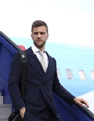 Previews - UEFA Europa League Final 170523 STOCKHOLM, SWEDEN - MAY 23: Joel Veltman of Ajax arrives with team mates ahead of the UEFA Europa League Final between Ajax and Manchester United ManU at Friends Arena on May 23, 2017 in Stockholm, Sweden. (Photo by Jan Kruger - UEFA) Local Caption Joel Veltman I denna handout-bild fran UEFA den 23 maj 2017 i Stockholm.  Copyright: JanxKrugerx-xUEFA BB170523BB212