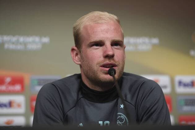 Davy Klaassen (Ajax) 170523 Davy Klaassen of Ajax during a press conference PK Pressekonferenz prior to their UEFA Europa League final match against Manchester UnitedI denna handout-bild fran UEFA den 23 maj 2017 i Stockholm.  Copyright: UEFA BB170523BB358