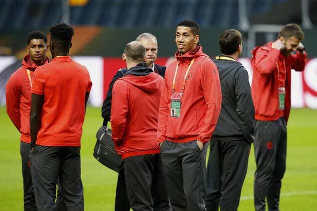 Chris Smalling of Manchester United ManU ahead of the UEFA Europa League Final at the Friends Arena, Stockholm. Picture date: May 23rd, 2017. Pic credit should read: Matt McNulty Sportimage EDITORIAL USE ONLY. No use with unauthorised audio, video, data, fixture lists, club league logos or live services. Online in-match use limited to 120 images, no video emulation. No use in betting, games or single club league player publications.