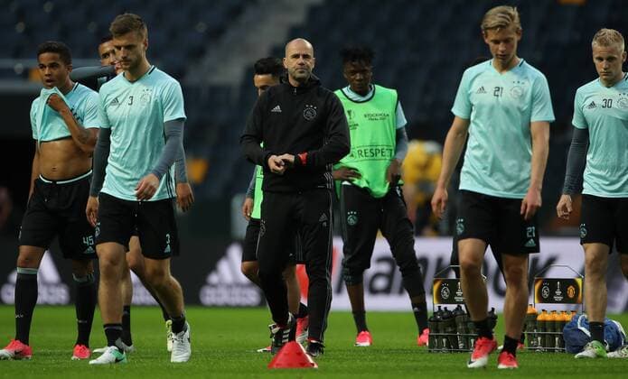 SOCCER - UEFA EL, Ajax vs Manchester SOLNA,SWEDEN,23.MAY.17 - SOCCER - UEFA Europa League, final, Ajax Amsterdam vs Manchester United ManU preview, final training Ajax. Image shows head coach Peter Bosz (Ajax). GEPAxpictures xAndreasxPranter