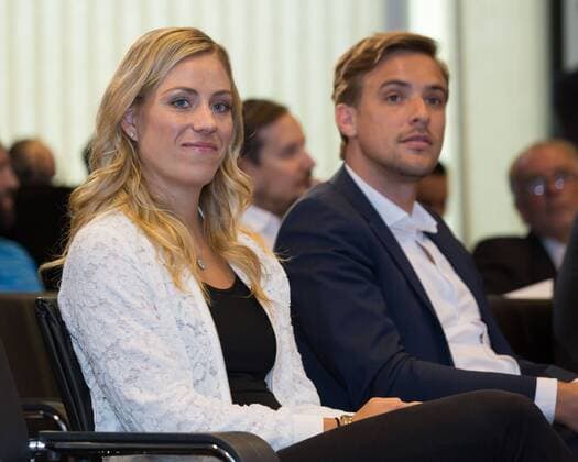 Tennis Profi ANGELIQUE KERBER (GER) und Manager Aljoscha Thron bei einem Sponsoren Termin in Muenchen Juergen Hasenkopf