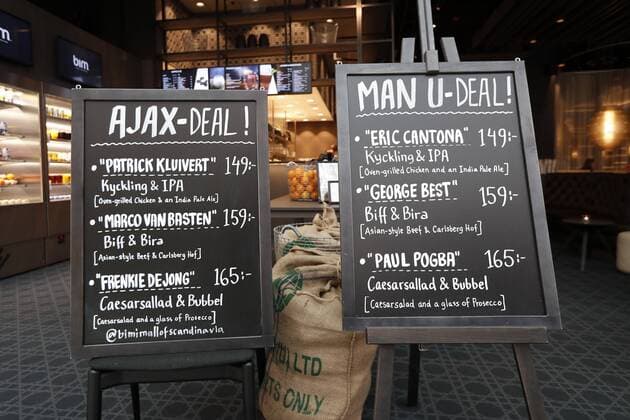 Ajax menu, Manchester United ManU menubefore the UEFA Europa League final match between Ajax Amsterdam and Manchester United on May 24, 2017 in Stockholm, Sweden Ajax fans in Stockholm UEFA Europa League 2016 2017 xVIxVIxImagesx xMauricexvanxSteenxIVx 7860592