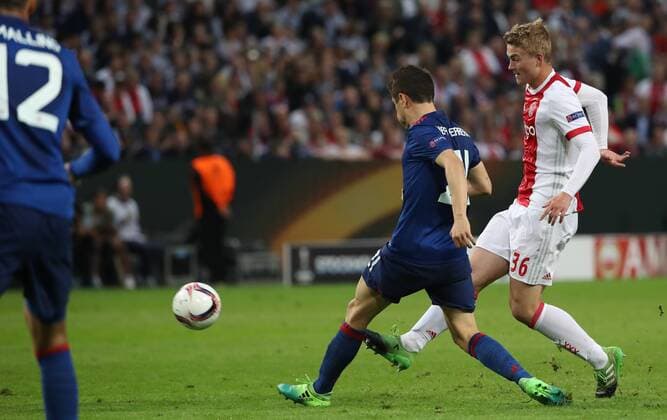 SOCCER - UEFA EL, Ajax vs Manchester SOLNA,SWEDEN,24.MAY.17 - SOCCER - UEFA Europa League, final, Ajax Amsterdam vs Manchester United ManU Image shows Matthijs de Ligt (Ajax). GEPAxpictures xAndreasxPranter