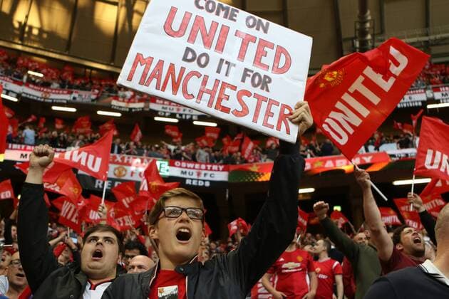 SOCCER - UEFA EL, Ajax vs Manchester SOLNA,SWEDEN,24.MAY.17 - SOCCER - UEFA Europa League, final, Ajax Amsterdam vs Manchester United ManU Image shows fans of Manchester. GEPAxpictures xAndreasxPranter