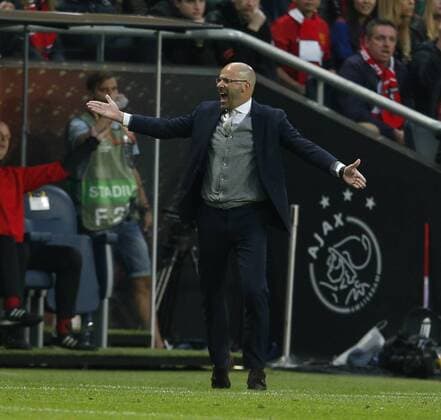Peter Bosz manager of Ajax during the UEFA Europa League Final match at the Friends Arena, Stockholm. Picture date: May 24th, 2017.Picture credit should read: Matt McNulty Sportimage EDITORIAL USE ONLY. No use with unauthorised audio, video, data, fixture lists, club league logos or live services. Online in-match use limited to 120 images, no video emulation. No use in betting, games or single club league player publications.