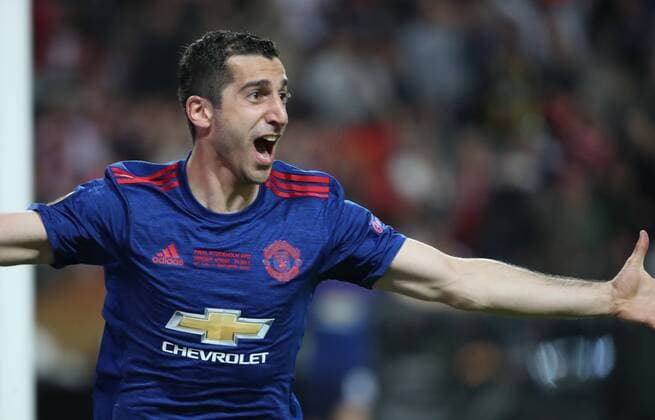 SOCCER - UEFA EL, Ajax vs Manchester SOLNA,SWEDEN,24.MAY.17 - SOCCER - UEFA Europa League, final, Ajax Amsterdam vs Manchester United ManU Image shows the rejoicing of Henrikh Mkhitaryan (Manchester). GEPAxpictures xAndreasxPranter
