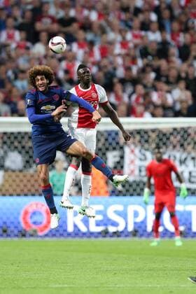 SOLNA 24.05.2017 FINALOWY MECZ LIGA EUROPY SZTOKHOLM SEZON 2016 17 --- UEFA EUROPA LEAGUE FINAL MATCH STOCKHOLM: AJAX AMSTERDAM - Manchester United ManU FC MAROUANE FELLAINI DAVINSON SANCHEZ FOT. PIOTR KUCZA FOTOPYK NEWSPIX.PL --- Newspix.pl  170524PYK0035
