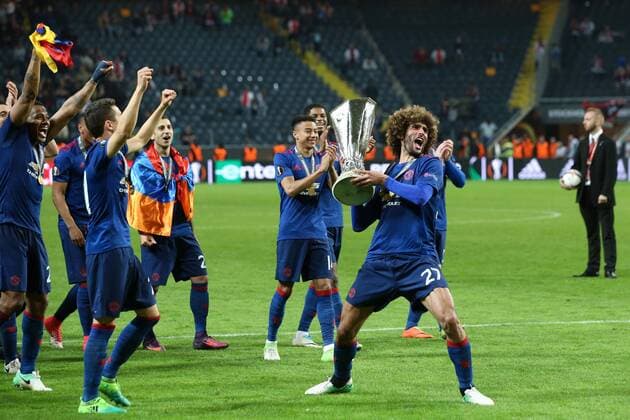 SOLNA 24.05.2017 FINALOWY MECZ LIGA EUROPY SZTOKHOLM SEZON 2016 17 --- UEFA EUROPA LEAGUE FINAL MATCH STOCKHOLM: AJAX AMSTERDAM - Manchester United ManU FC 0:2 PILKARZE MANCHESTRU UNITED MAROUANE FELLAINI FOT. PIOTR KUCZA FOTOPYK NEWSPIX.PL --- Newspix.pl FRANCE ONLY!!!  170524PYK0062